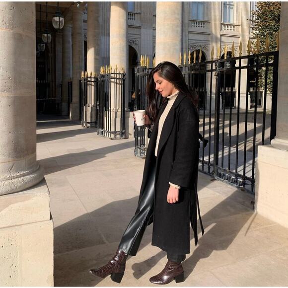 ZARA BLOGGER FAVORITE EMBOSSED WIDE HEELED ANKLE BOOTS SNAKE - Picture 3 of 9